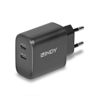 Karikues USB Lindy 65W GaN, 2x USB C, Power Delivery, i bardhë