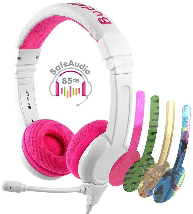 Kufje Buddyphones School +, rozë