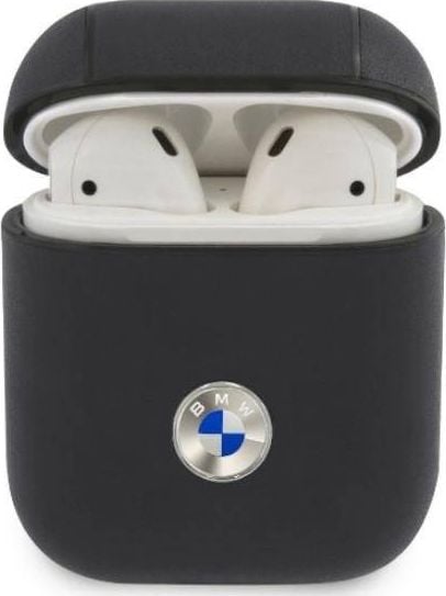 Futrollë BMW Genuine Leather për AirPods 1/2, lëkurë origjinale, blu navy