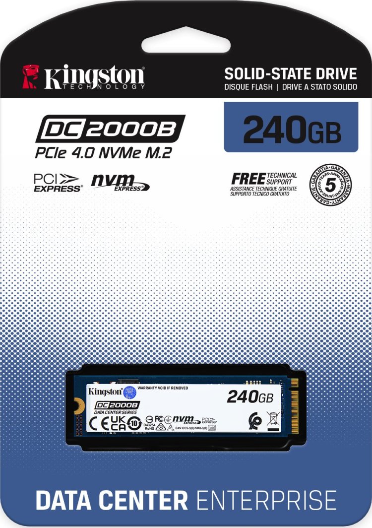 Disk serveri Kingston DC2000B (SEDC2000BM8/240G), 240GB, PCI-E x4 Gen 4 NVMe, 4500MB/s Lexim, 400MB/s Shkrim, i zi
