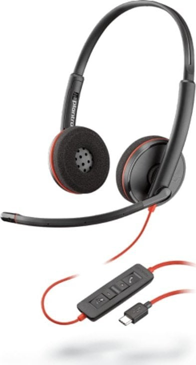 Kufje me mikrofon Plantronics Blackwire C3220, stereo, USB C, të zeza
