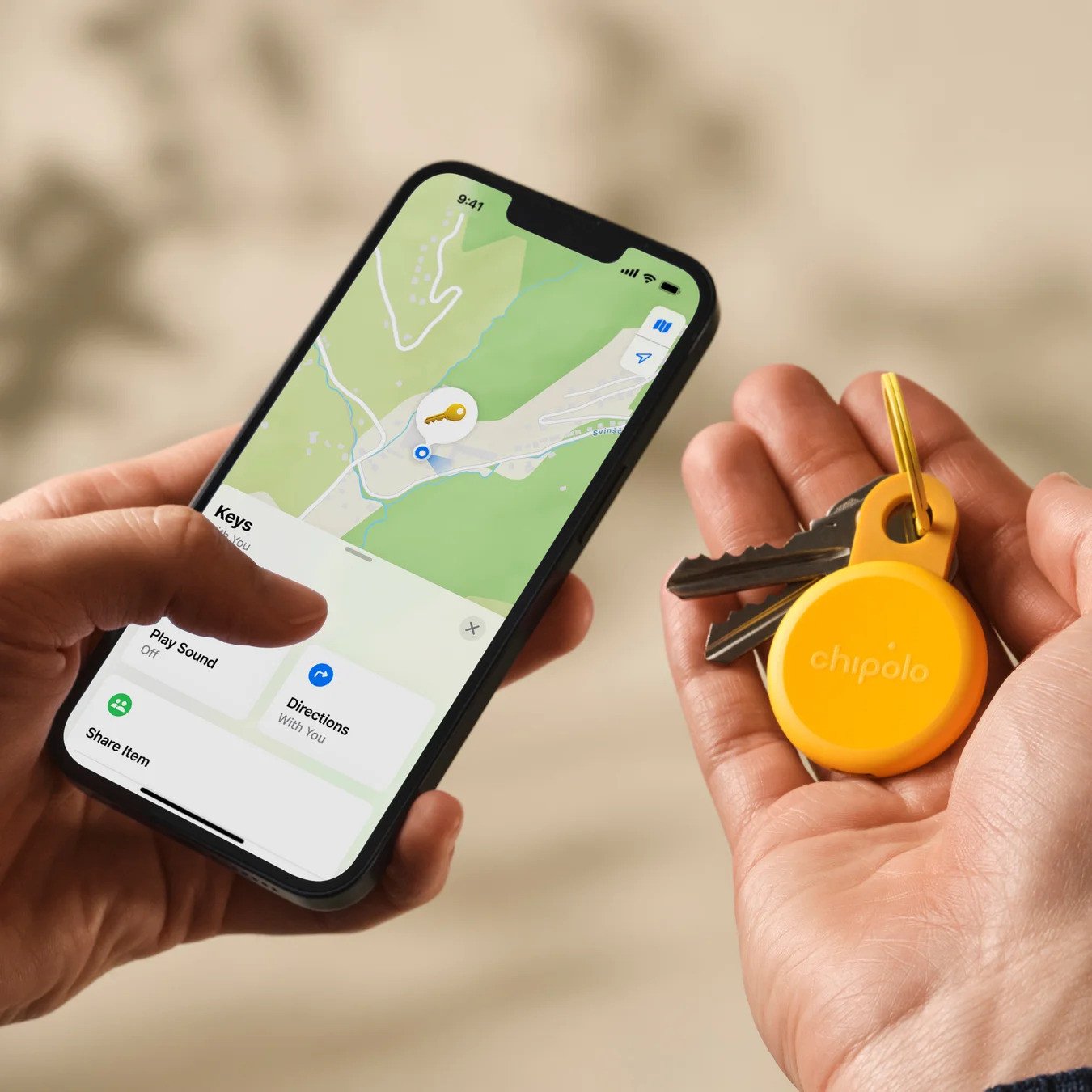 GPS tracker Chipolo LOOP, i rikarikueshëm, Apple dhe Google Find My, i verdhë