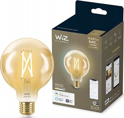 Llambë inteligjente WiZ Filament G95 Amber, 50W, E27, e artë