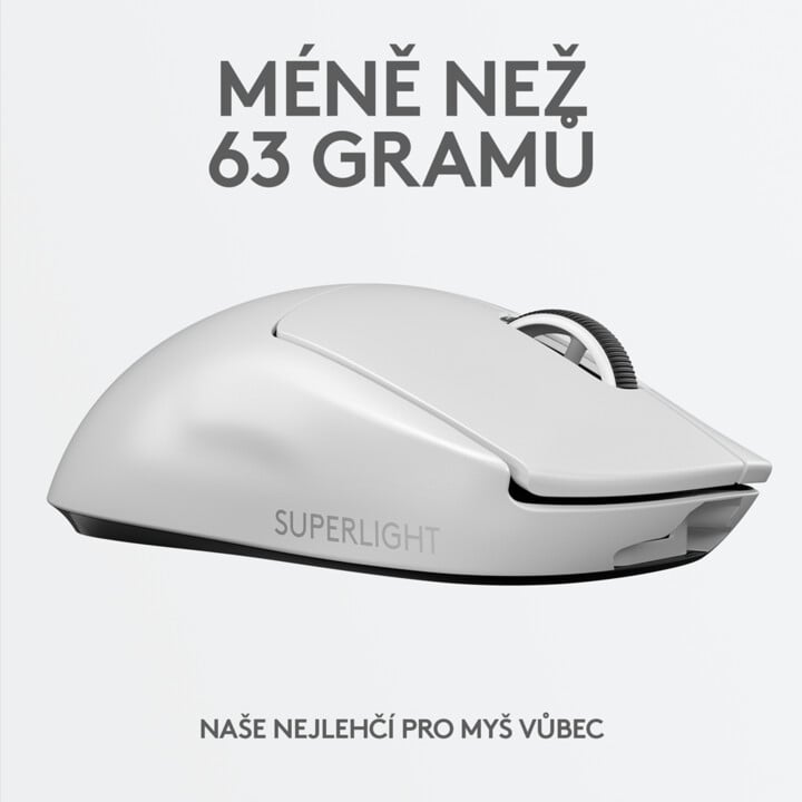 Maus Logitech G Pro X Superlight, i bardhë
