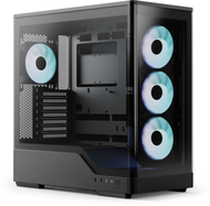 Kуќиште за компјутер Aerocool P500A Mid Tower, калено стакло, ARGB, црно