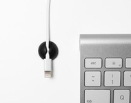 Mbajtës kabllosh BlueLounge Cable Drop 15-210, set 6 copë, i zi