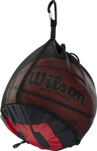 Çantë për top basketbolli Wilson Single WTB201910, poliester, me karabinë, e zezë