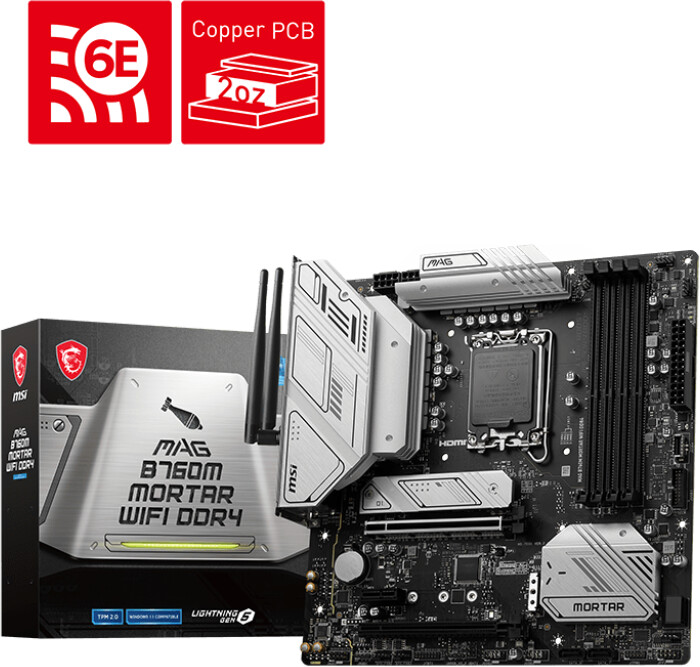 Pllakë amë MSI MAG B760M MORTAR WIFI DDR4 - Intel B760