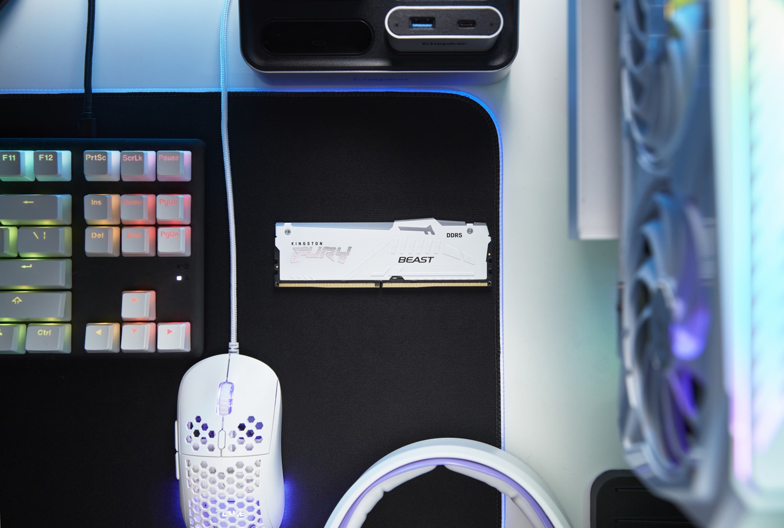 Memorie RAM Kingston FURY Beast 128GB 5600MT/s DDR5 CL40 DIMM (4 x 32 GB) RGB XMP