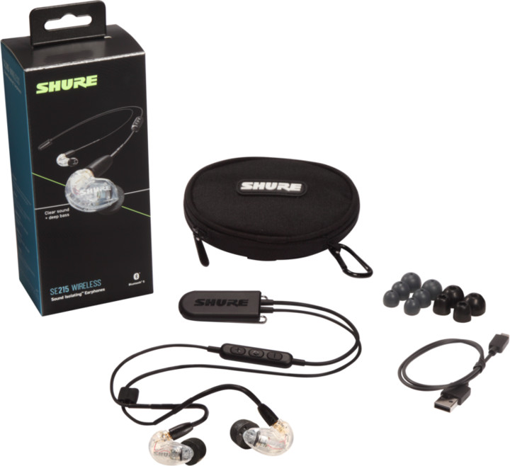 Dëgjuese Shure SE215 BT2, të tejdukshme