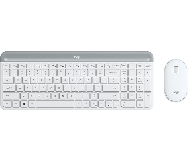 Set tastierë dhe maus Logitech Slim Wireless MK470, të bardha