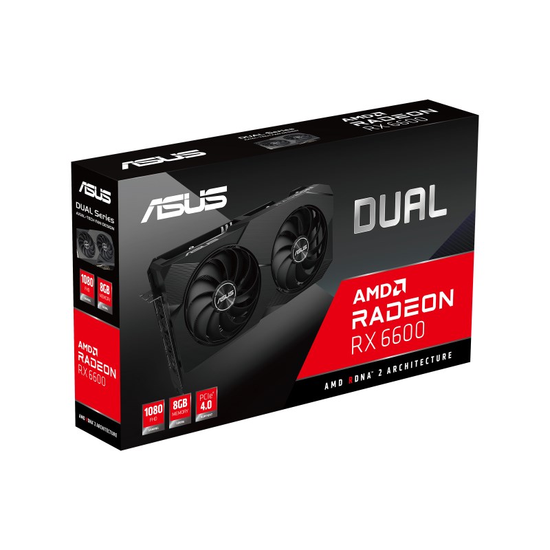 Kartë grafike ASUS Dual AMD Radeon RX 6600, 8 GB GDDR6