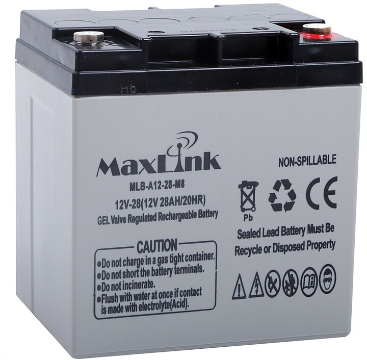 Bateri MaxLink AGM 12V / 28Ah, lead-acid battery M6