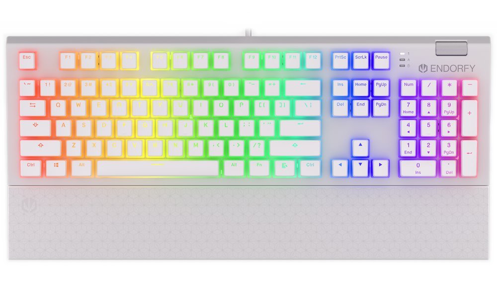 Tastierë mekanike ENDORFY Omnis Pudding Onyx White, QWERTY, Kailh Brown RGB, e bardhë