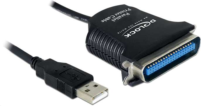 Kabllo adapter printeri Delock 82001, USB 1.1 në paralel, 0.8 m