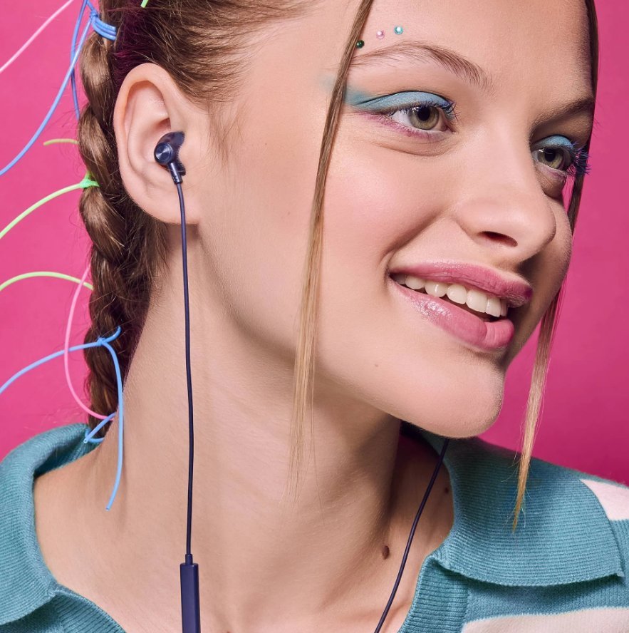 Слушалки во уво Energy Sistem, микрофон, кабел 120 см, сини