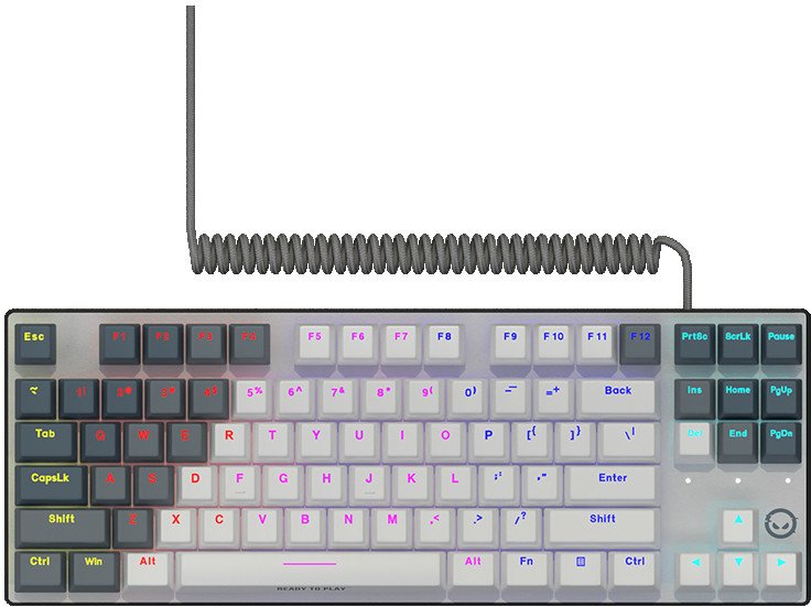 Tastierë mekanike Lorgar Azar 514 TKL, me kabllo, RGB, e bardhë