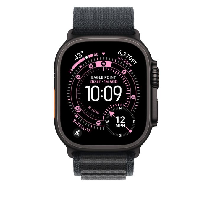 Apple Watch 49mm Loop, Black Alpine Loop, Small, Black Titanium Finish