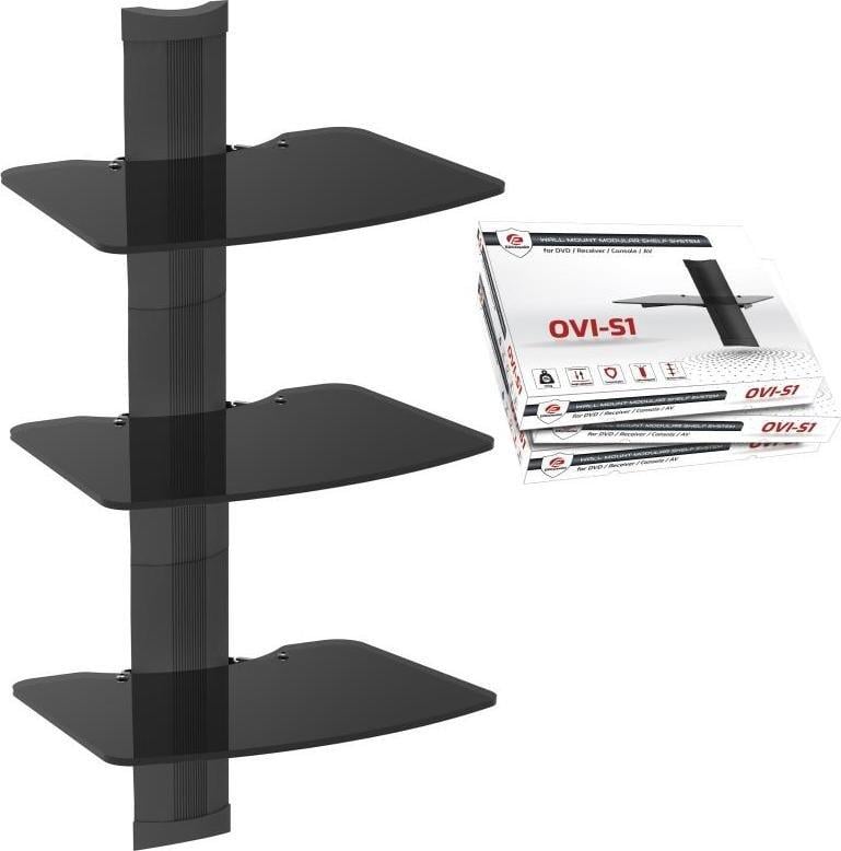 Ѕиден рафт за универзален ТВ, капацитет 30kg, црн