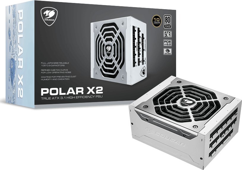 Напојување Cougar Polar X2, 1050W, 80 Plus Platinum, модуларно