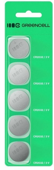 Bateri litium Green Cell CR2032, 3V, 220mAh, paketim 5 copë