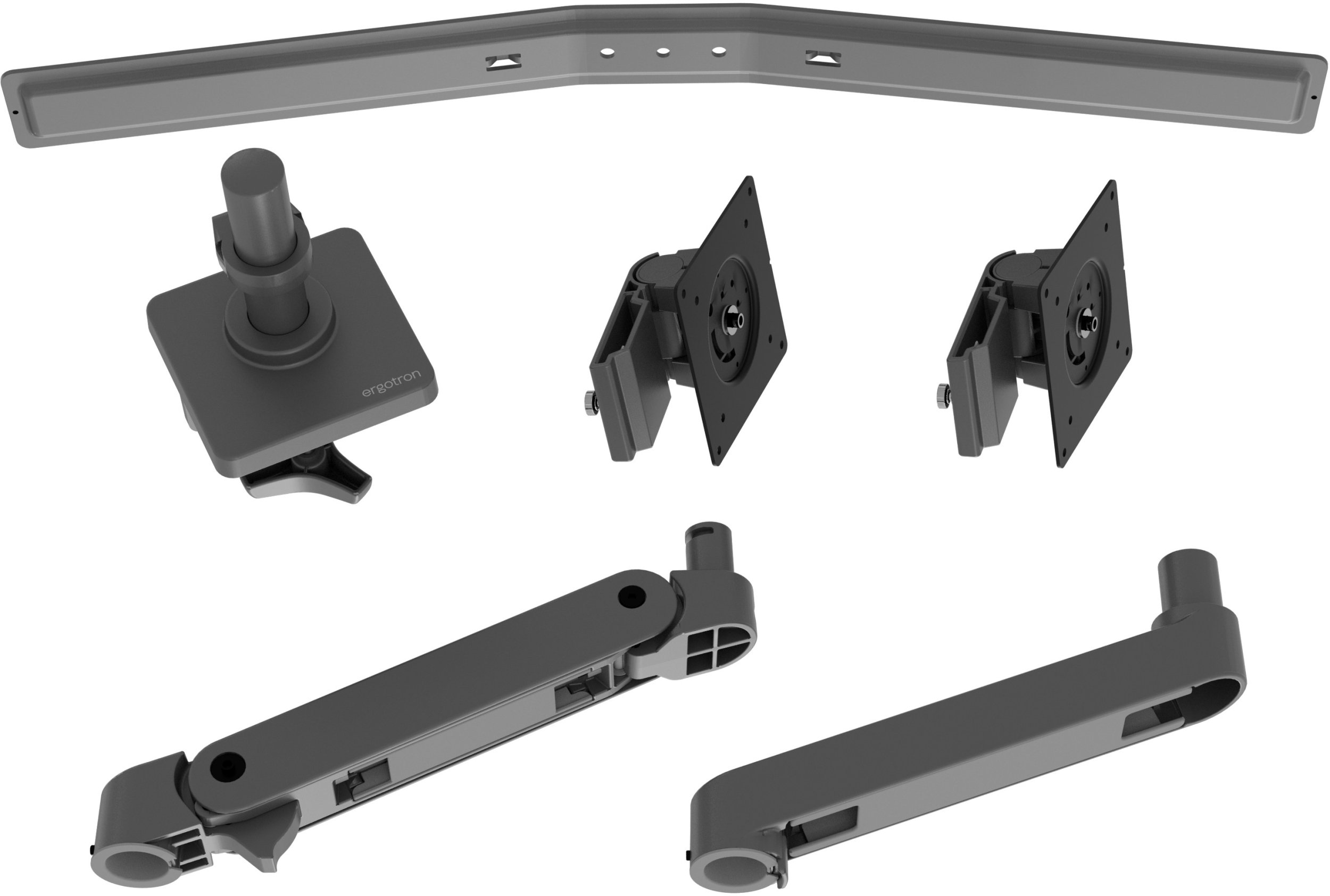 Krah monitori Ergotron LX Pro Arm Dual Direct Desk, për 2 monitorë, montim në tavolinë, gri e errët