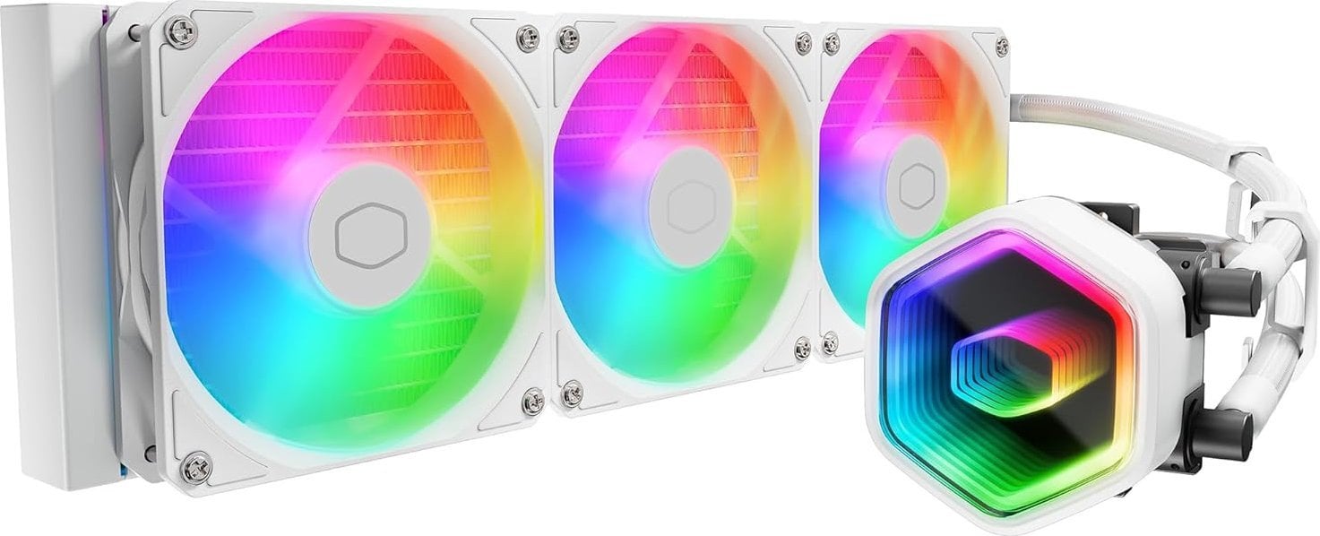 Ладилник со вода за процесор Cooler Master MasterLiquid 360 Core II, радијатор 360 mm, бел