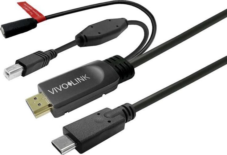 Kabllo USB C në HDMI Vivolink PROUSBCHDMIUSBB5 CHARGE, 4K, me USB për prekje, e zezë