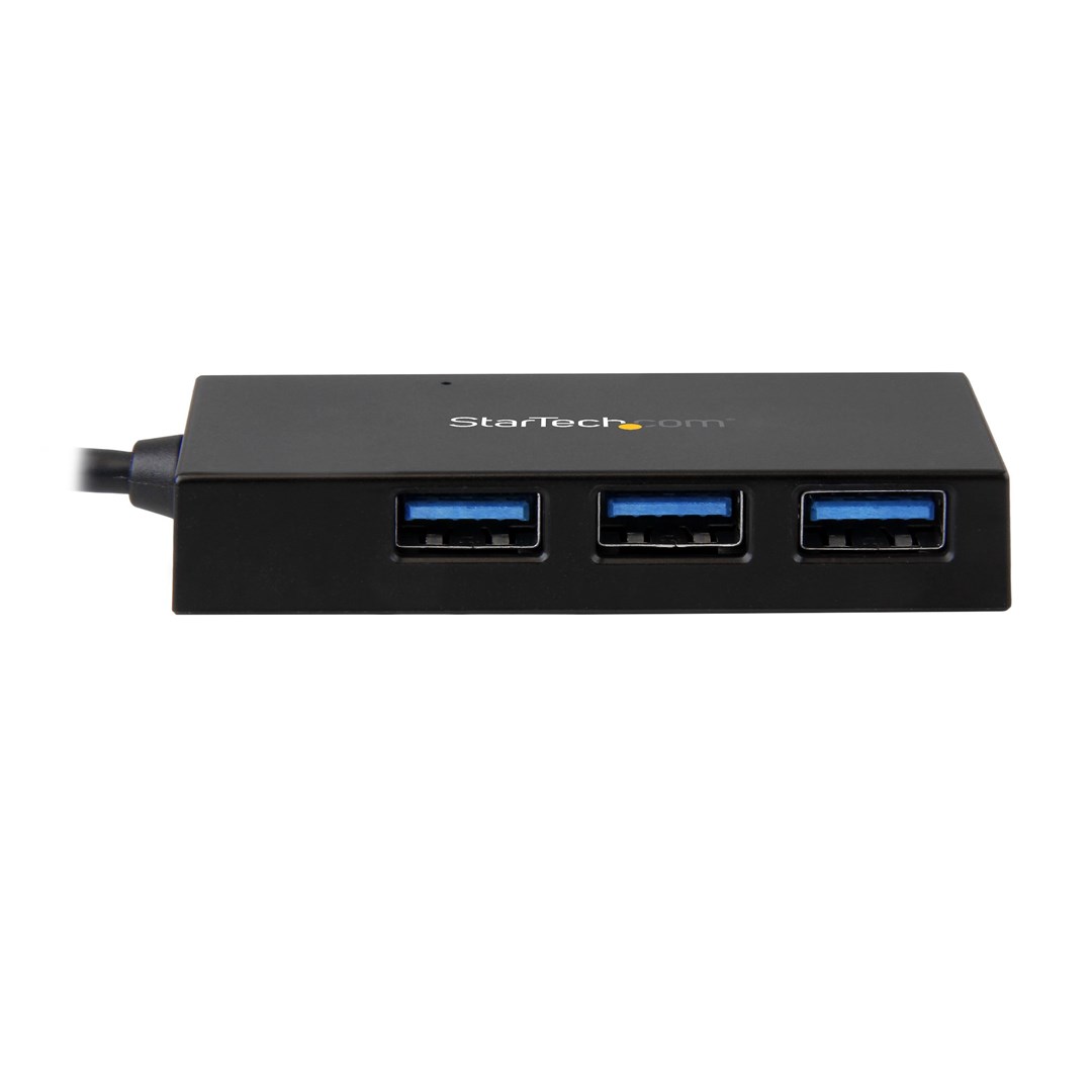 Qendër USB StarTech HB30C3A1CFB, USB-C, 4-Port, e zezë