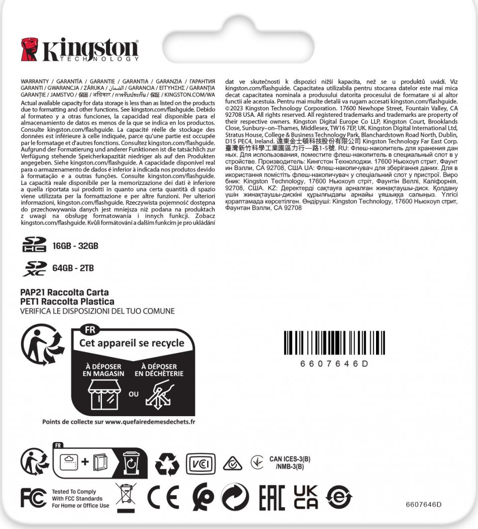 Kartë MicroSDXC Kingston Canvas React Plus (SDR2V6/512GB), 512 GB, Class 10, UHS-II/U3 V60