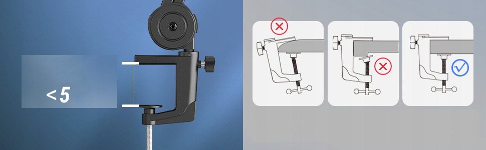 Qëndrim pantograf për mikrofon Fifine BM63, kapëse tavoline 5 cm, çelik, i zi