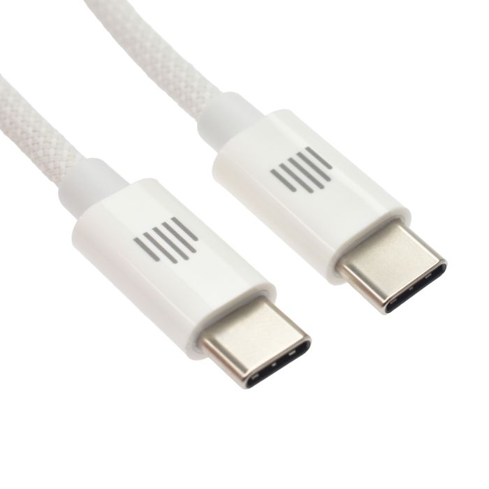 Dviced Cable USB-C To USB-C Nylon Textile 1,25M, White