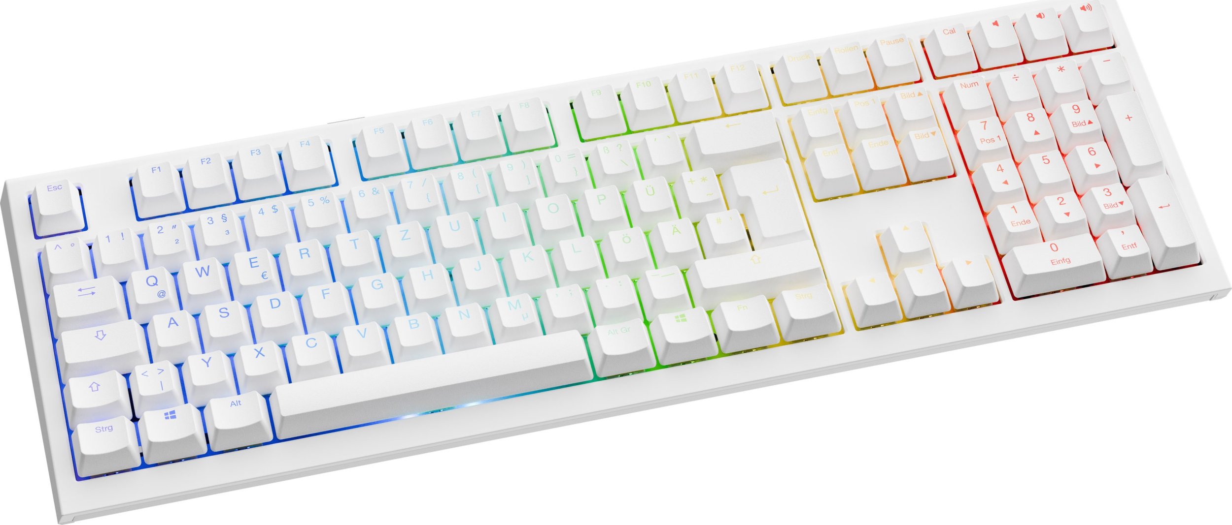 Tastierë gaming Ducky One X Wireless, mekanike induktive, RGB, ISO DE, e bardhë