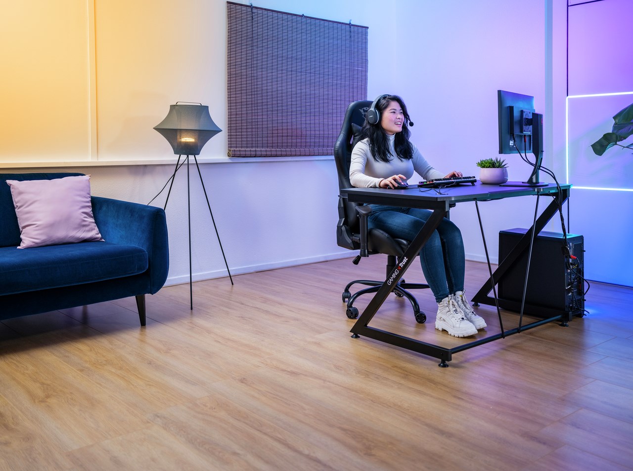 Гејминг маса Trust GXT 711X Dominus, 65 kg, ABS/PC, црна