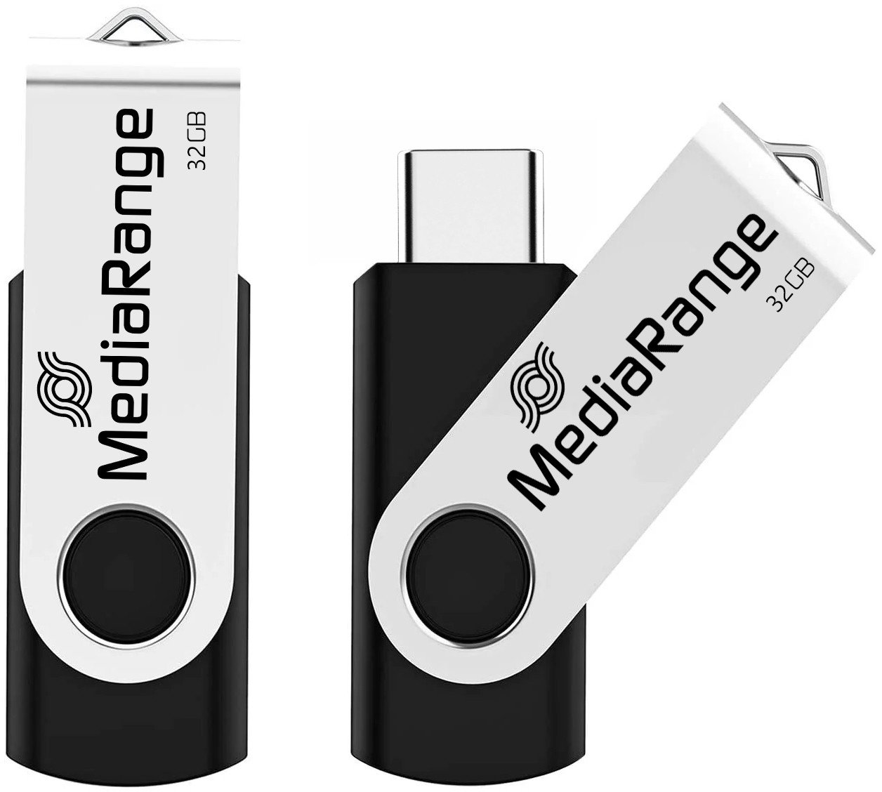USB флеш MediaRange USB 3.2 Gen1 USB C, 32GB, сива