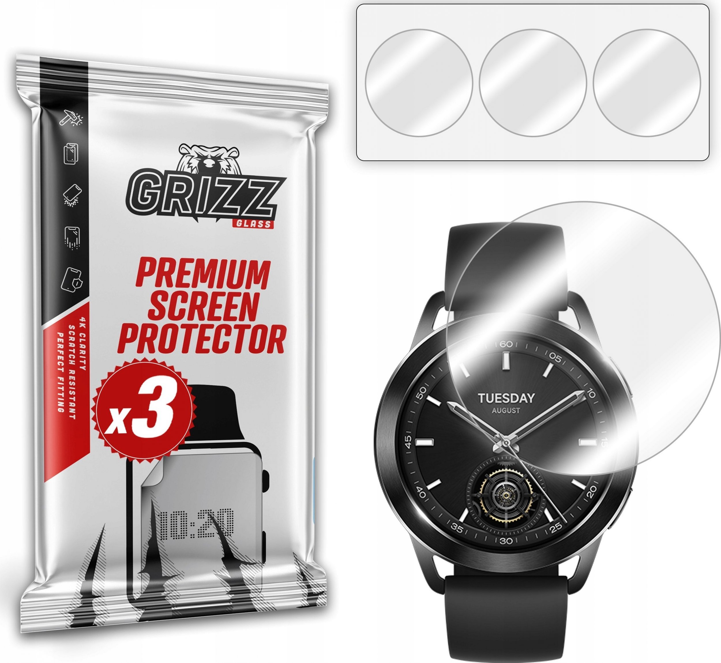 Mbrojtëse ekrani Xiaomi Watch S3, hidrogel, 3 copë, transparente