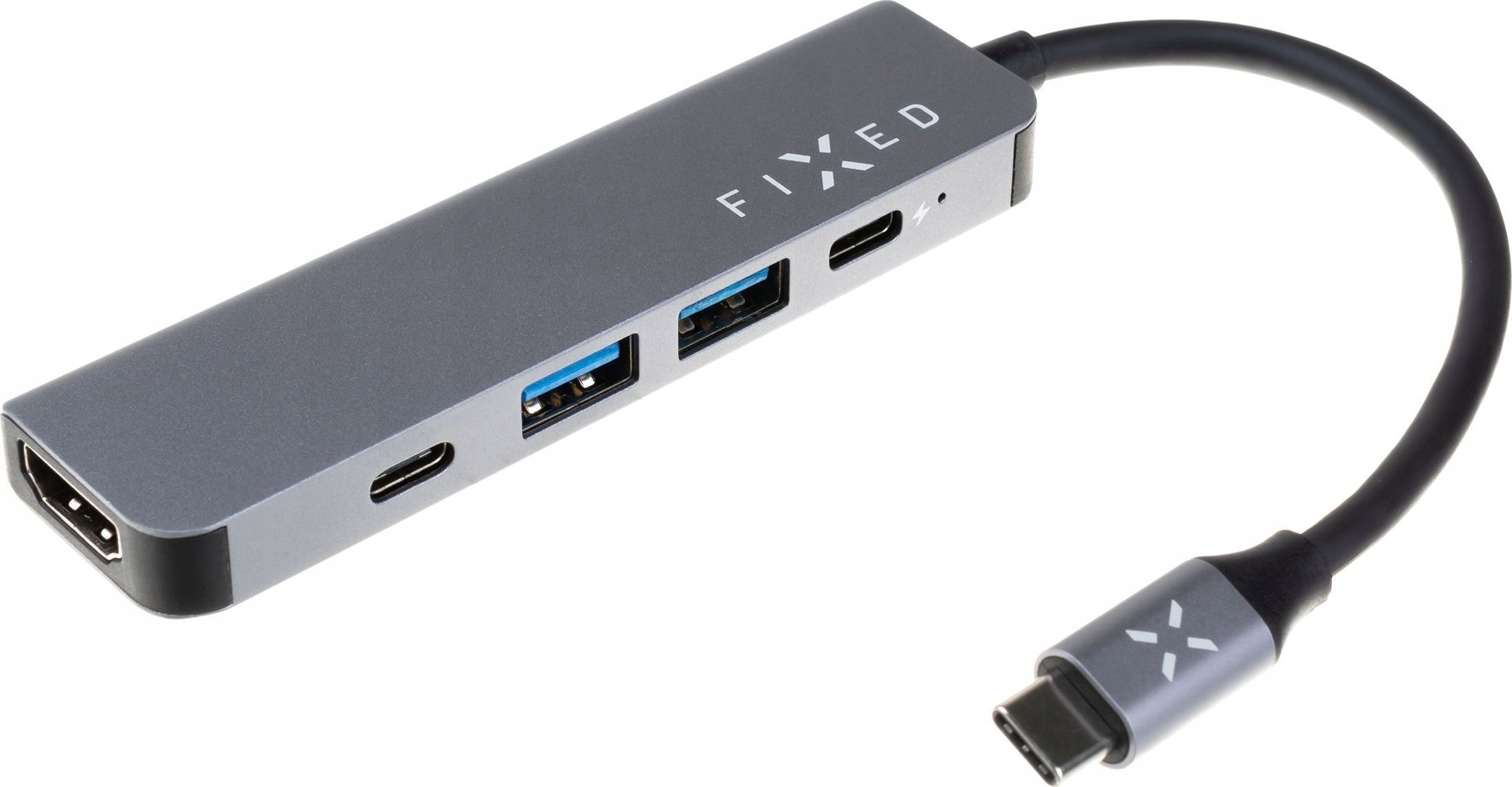 HUB USB C Fixed Mini 5in1, HDMI 4K, Power Delivery 100W, gri