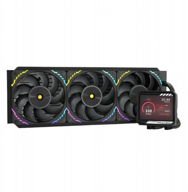 Ftohës CPU Valkyrie V360 LCD, me ekran LCD, për PC, i zi