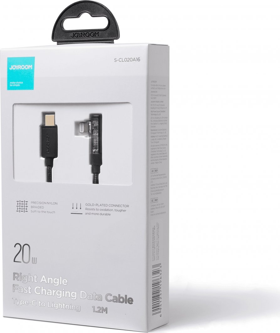 Kabllo karikimi Joyroom JYR652, USB C në Lightning, 1.2m, 20W, e zezë