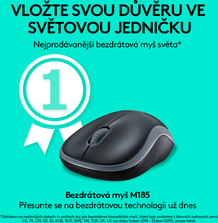Maus pa kabllo Logitech M185, i hirtë