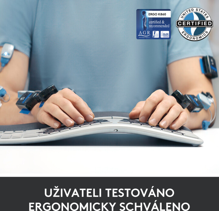 Tastierë wireless Logitech ERGO K860,	grafit (US)