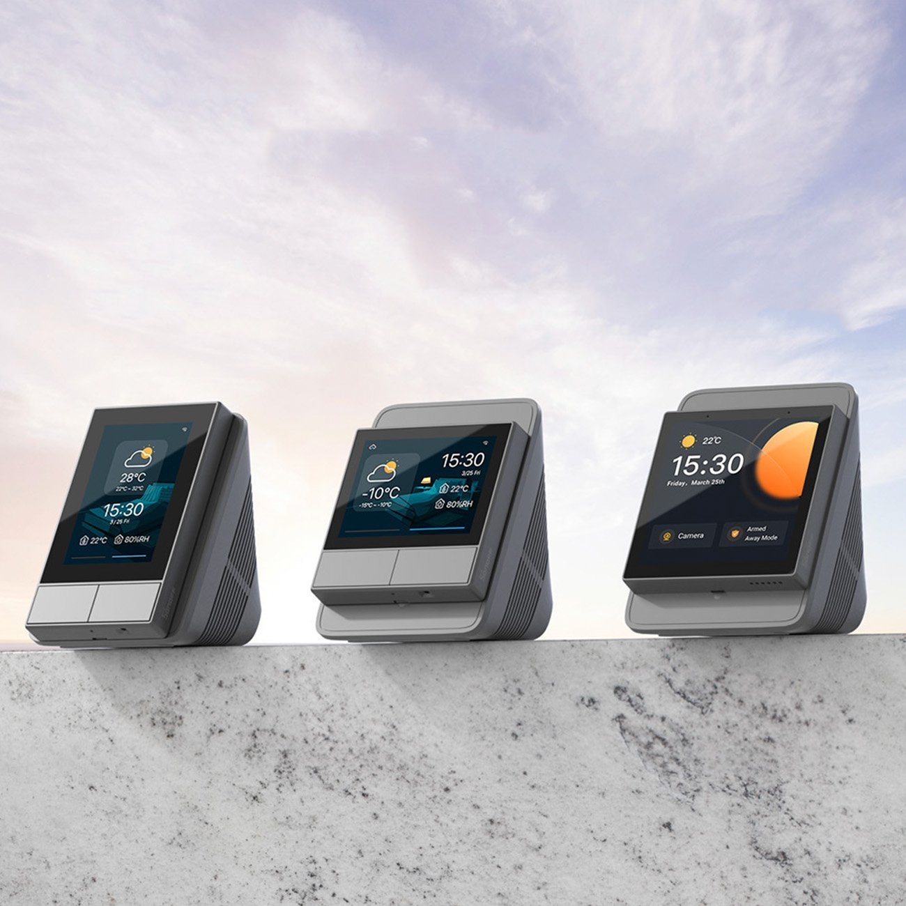 Stendë tavoline Sonoff për NSPanel NSPanel Pro, bazament trekëndësh, plastike, e zezë