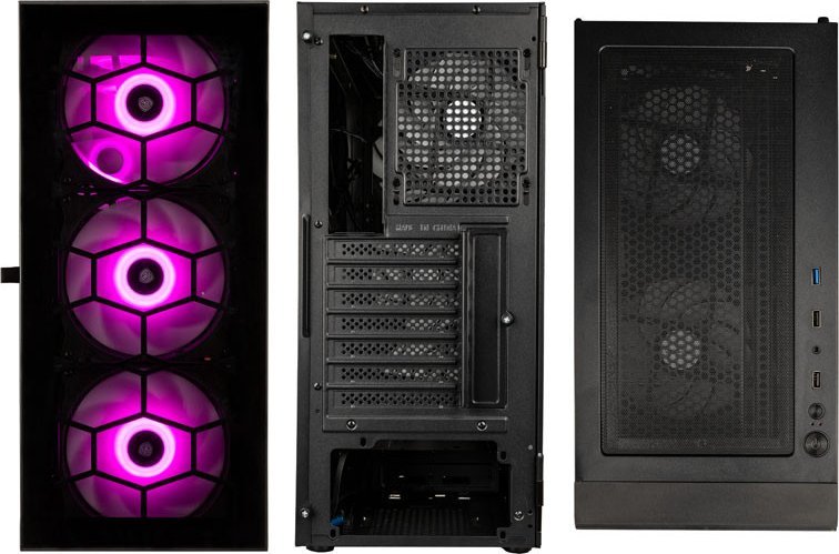 Kasë Kolink Observatory HF Glass ARGB, e zezë, Midi Tower