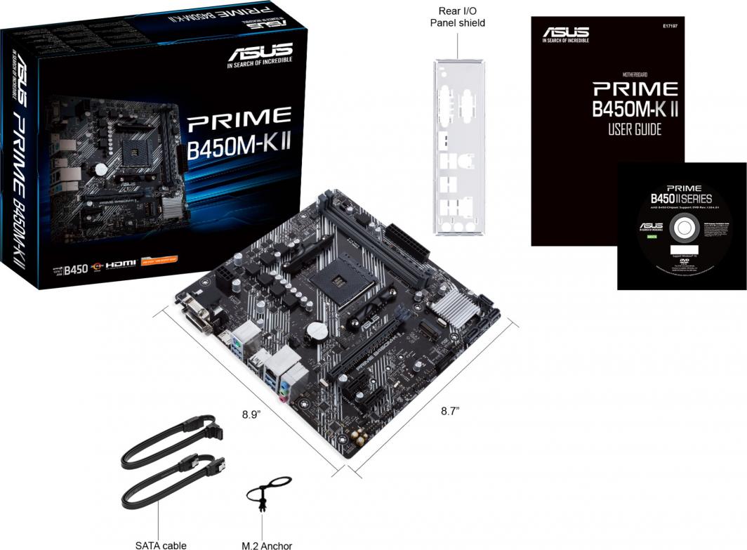 Pllakë amë Asus PRIME B450M-K II, AMD B450