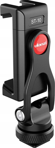 Mbajtës telefoni Ulanzi ST-10, montim për tripod 1/4", rrotullim 360°, i zi