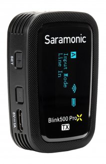 Transmetues mikrofoni pa tel Saramonic Blink 500 ProX TX, 8GB, regjistrim i brendshëm, i zi