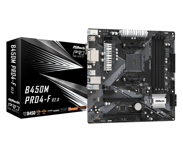Pllakë amë Asrock B450M Pro4-F R2.0 AMD B450 Socket AM4 micro ATX