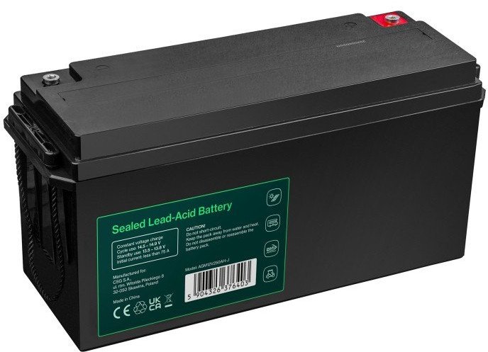 Bateri AGM Green Cell Cube, 12V, 250Ah, IP54