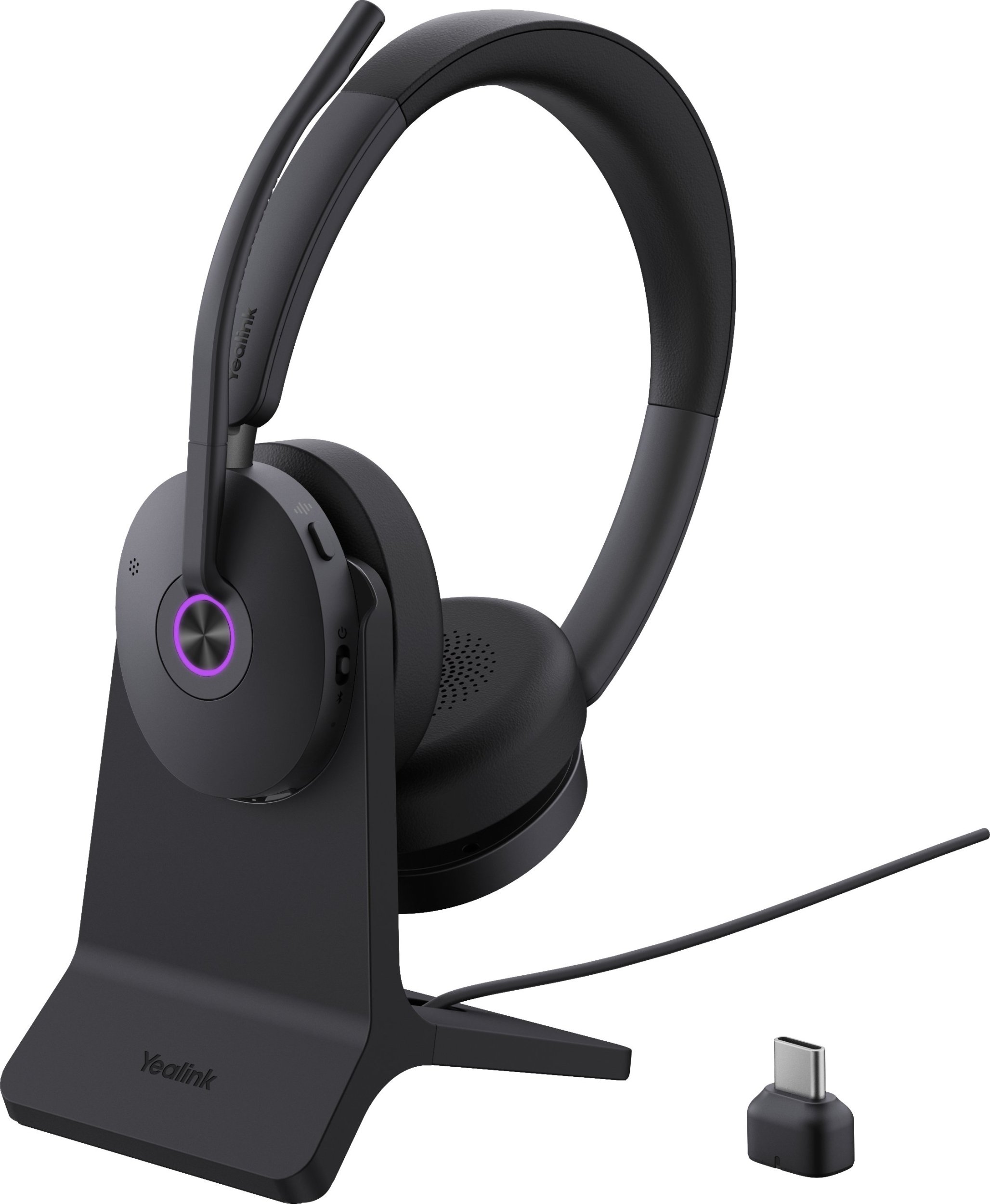 Bluetooth слушалки Yealink BH74 UC со станд, USB C USB A, црни