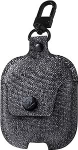 Këllëf për AirPods Twelve South AirSnap, me kapëse rrotulluese, lëkurë, i zi